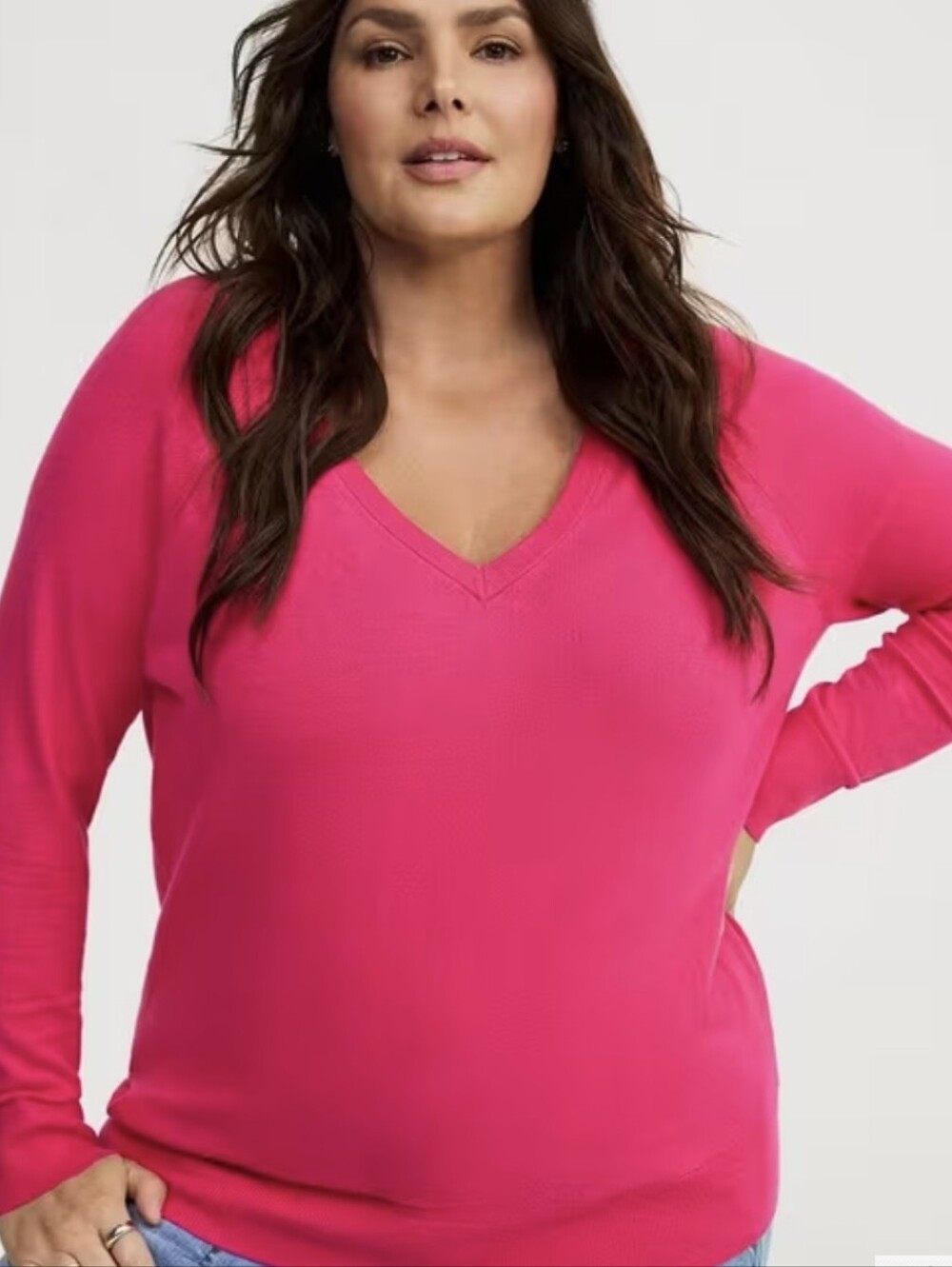 Torrid V-Neck Long Sleeve Sweater Pink Sz.4X NWT